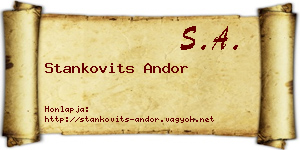 Stankovits Andor névjegykártya
